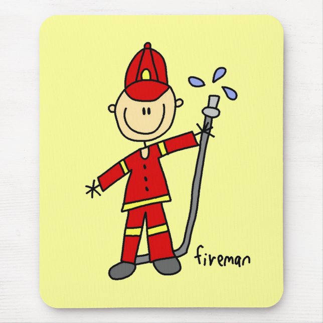 Fireman Stick Figure Mouse Pad (Front)