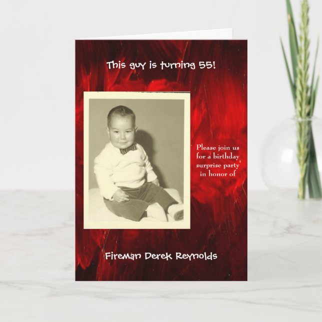 Fireman Surprise Birthday Party Invitation (Front)