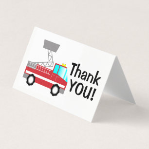 Fireman thank you card fire truck notecard