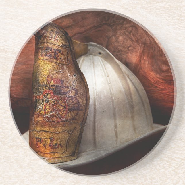 Fireman - The fire chief Sandstone Coaster (Front)