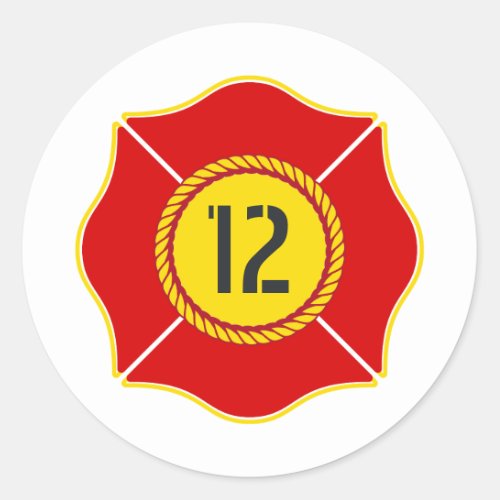 Fireman themed Birthday Classic Round Sticker