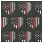 Fireman Thin Red Line American Flag Firefighter Fabric