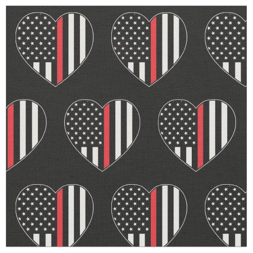 Fireman Thin Red Line American Flag Firefighter Fabric