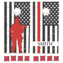 Fireman Thin Red Line, Custom Cornhole Set