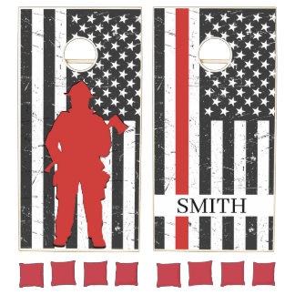 Fireman Thin Red Line, Custom Cornhole Set