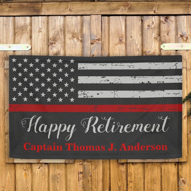 Fireman Thin Red Line Firefighter Retirement Banner (Creator Uploaded)