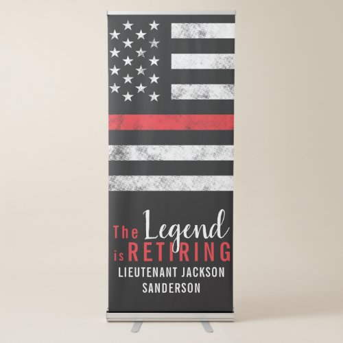 Fireman Thin Red Line Firefighter Retirement Party Retractable Banner