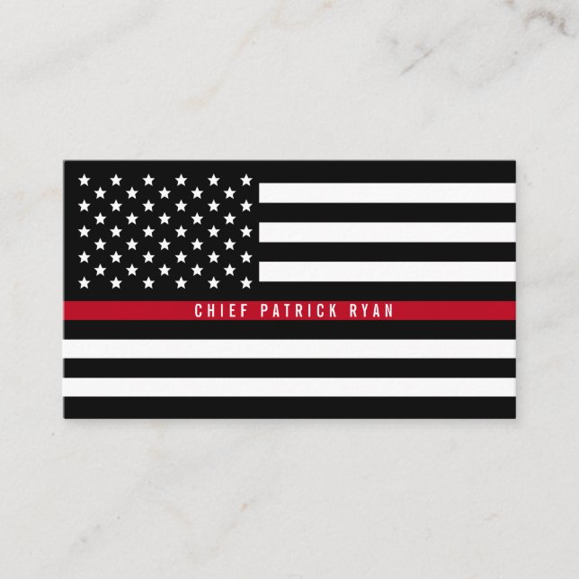 Fireman Thin Red Line Professional Business Card (Front)