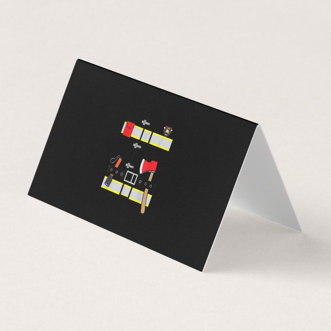 Fireman Uniform Firefighter Costume Halloween DIY Business Card (Front)