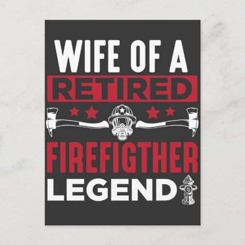 Fireman Wife Retirement Retired Firefighter Postcard