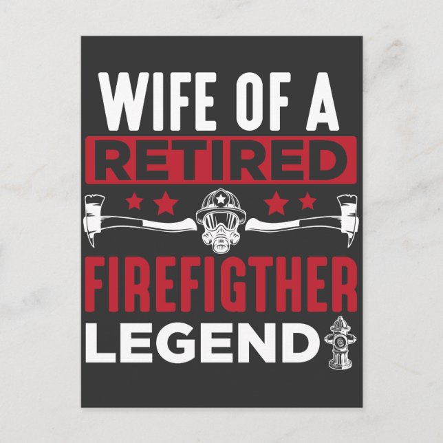 Fireman Wife Retirement Retired Firefighter Postcard (Front)
