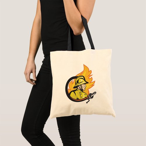 Fireman With A Hose Tote Bag