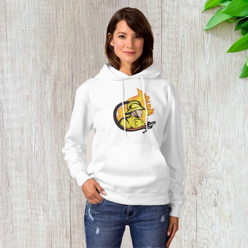 Fireman With A Hose Womens Hoodie