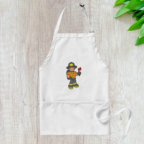 Fireman With An Axe Adult Apron