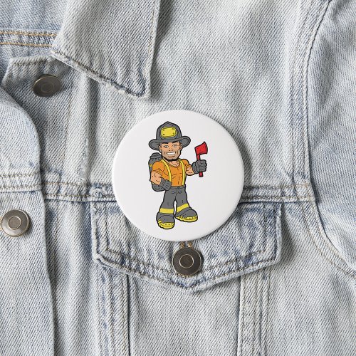 Fireman With An Axe Button