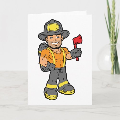 Fireman With An Axe Card
