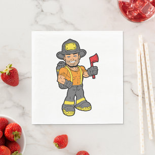Fireman With An Axe Napkins