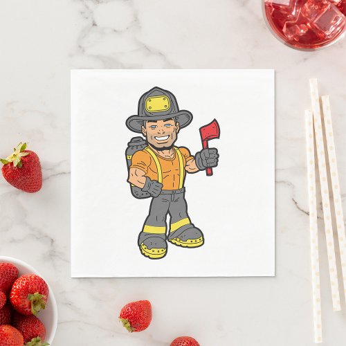 Fireman With An Axe Napkins