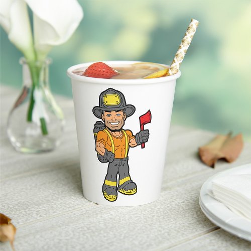 Fireman With An Axe Paper Cups