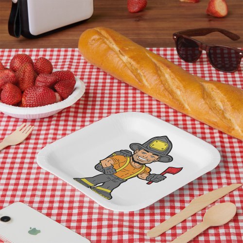 Fireman With An Axe Paper Plates