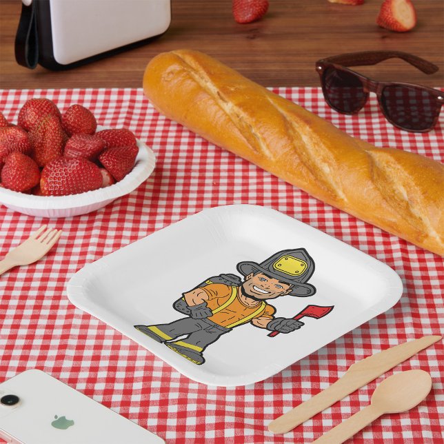 Fireman With An Axe Paper Plates (Creator Uploaded)