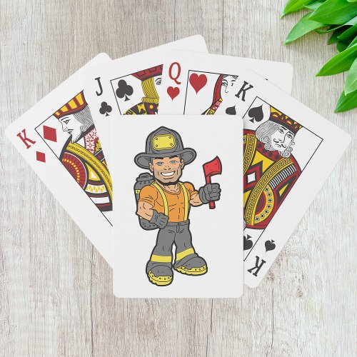 Fireman With An Axe Playing Cards