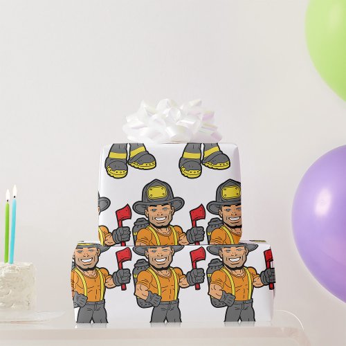 Fireman With An Axe Wrapping Paper