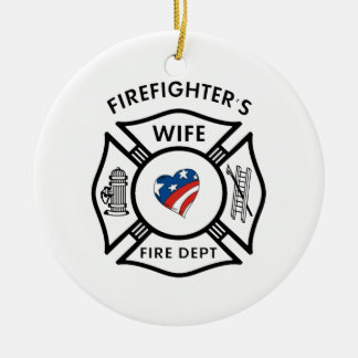 Fireman Wives USA Ceramic Ornament