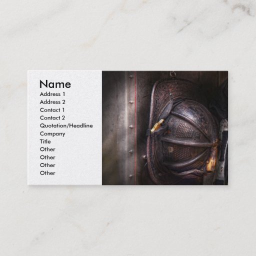 Customizable Fireman - Worn and used Business Card Template