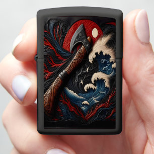 Fireman's Axe Against a Dramatic Stormy Backdrop Zippo Lighter