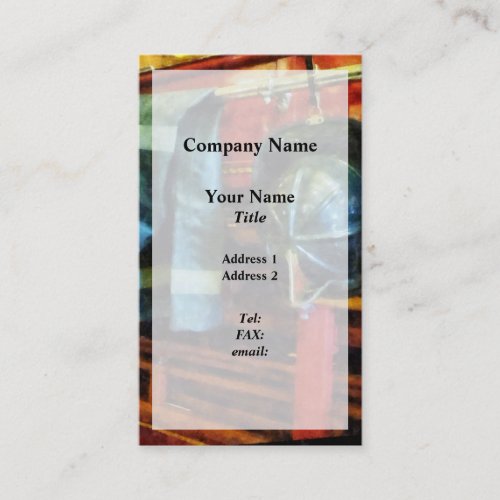 Fireman's Helmet and Jacket Business Card Template