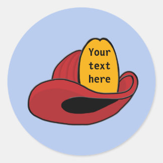Fireman's Helmet Whimsical Cartoon Art Classic Round Sticker