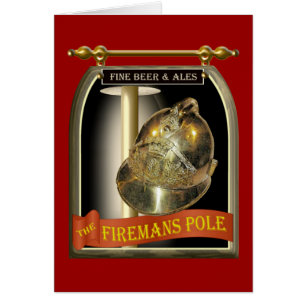 Firemans Pole Pub Sign Cards