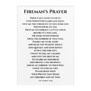 Fireman's Prayer Acrylic Print