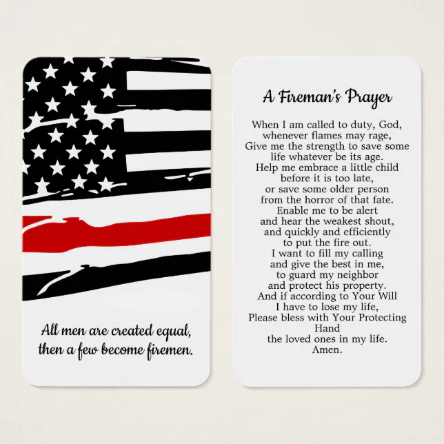 Fireman's Prayer Card Firefighter Graduation Gift | Zazzle