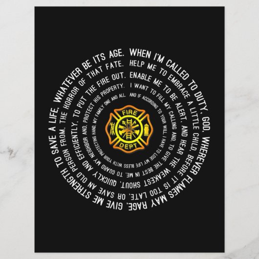 Firemans Prayer, Firefighter Motivational (Front)