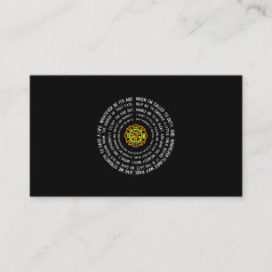 Firemans Prayer, Firefighter Motivational Business Card