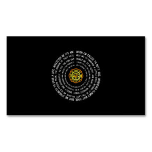 Firemans Prayer, Firefighter Motivational Business Card Magnet