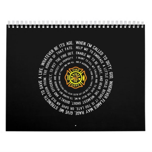 Firemans Prayer Firefighter Motivational Calendar