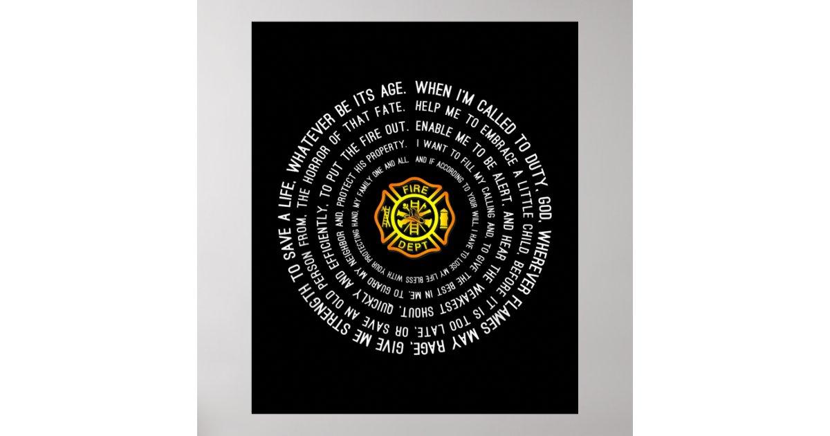 Firemans Prayer, Firefighter Motivational Poster | Zazzle
