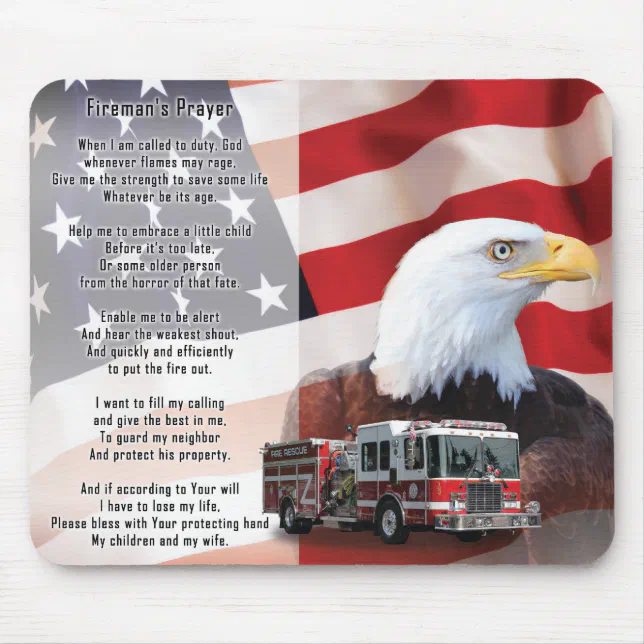 Fireman's Prayer mouse Pad | Zazzle