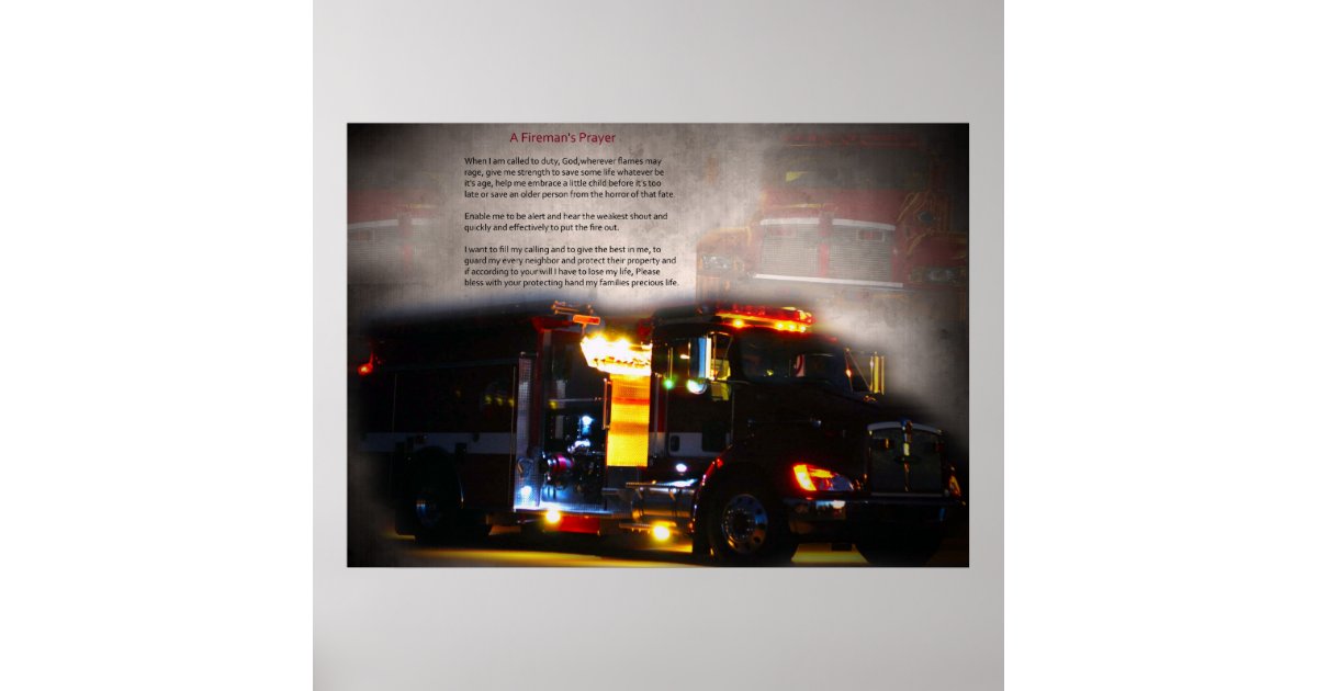 Fireman's Prayer Poster | Zazzle