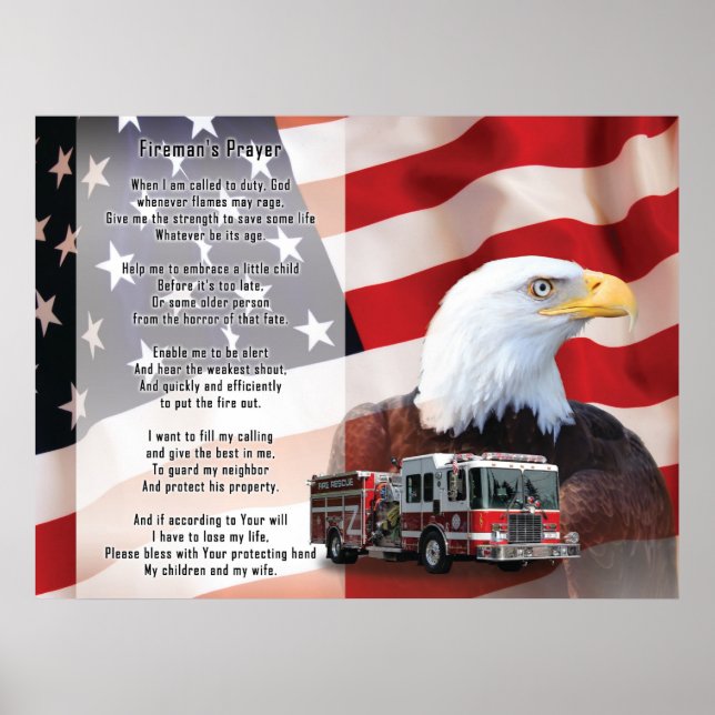 Fireman's Prayer Poster (Front)