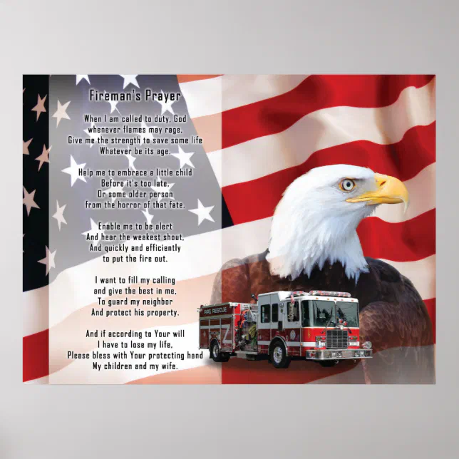 Fireman's Prayer Poster | Zazzle