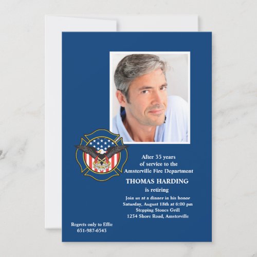 Fireman's Retirement Invitation