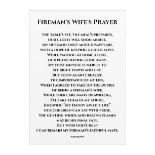 Fireman's Wife's Prayer Acrylic Print