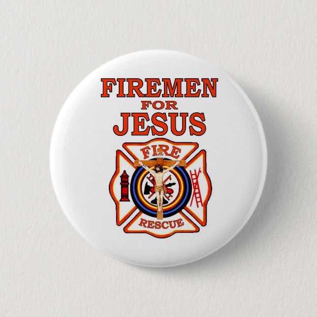 FIREMEN FOR JESUS PINBACK BUTTON (Front)