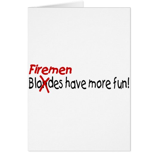 Firemen Have More Fun Cards (Front)