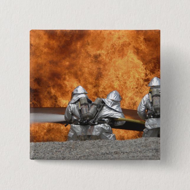 Firemen neutralize a fire button (Front)