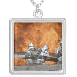 Firemen neutralize a fire silver plated necklace
